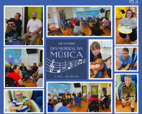 Atividades musicais do Dia Mundial da Música no CACI com utentes e professores
