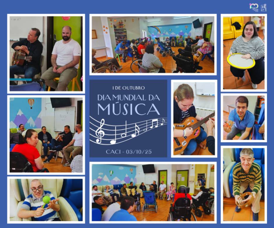 Atividades musicais do Dia Mundial da Música no CACI com utentes e professores
